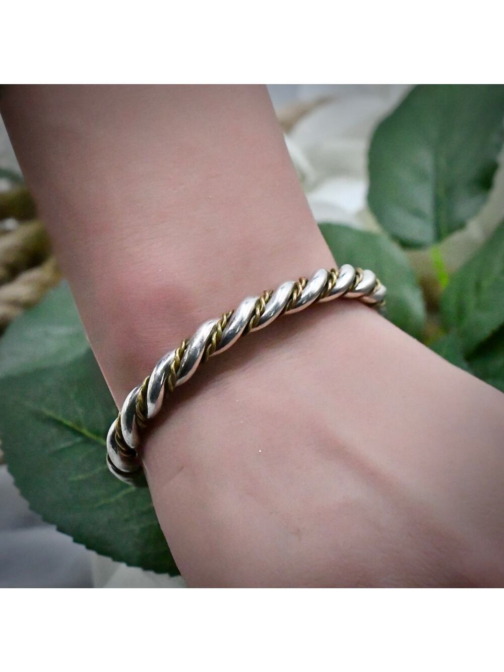 HEAVY 35g Native American Choctaw Bracelet Signed GALE SELF 925 Collectible
